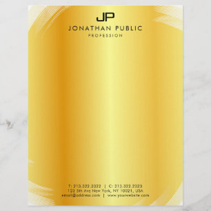 Professional Elegant Monogram Gold Template Modern Custom Letterhead