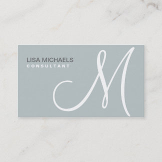 Professional Elegant Monogram Makeup Artist Green Business Card