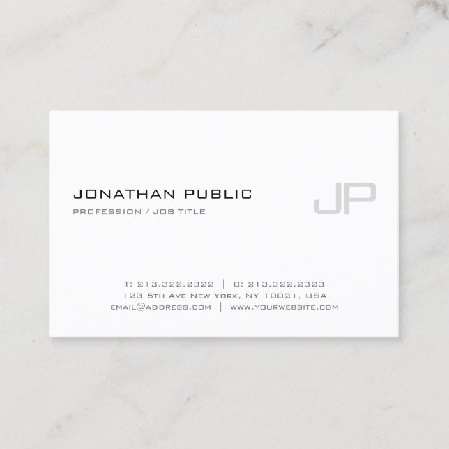 Professional Elegant Monogram Modern Template Business Card (Front)