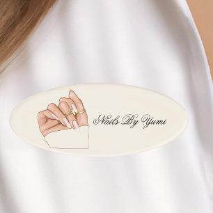 Professional Elegant Nail Salon Manicurist  Name Tag