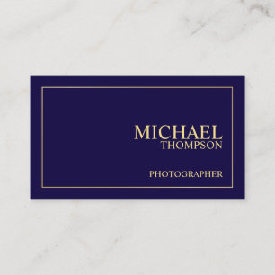 Professional Elegant Navy Blue and Gold Business Card