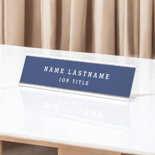 Professional Elegant Navy Blue Desk Name Plate