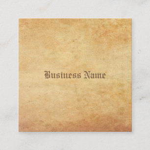 Professional Elegant Nostalgic Old Paper Look Cool Square Business Card