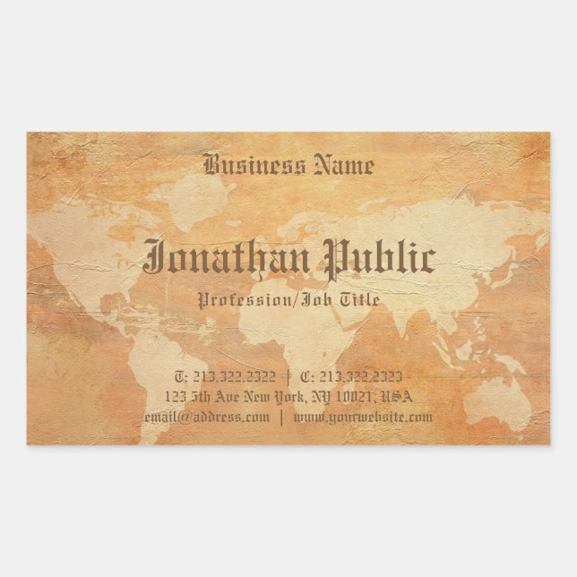 Professional Elegant Nostalgic Old Paper Look Rectangular Sticker (Front)
