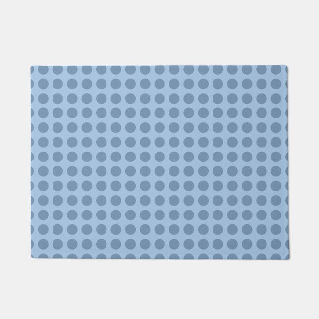 Professional elegant pastel blue solid colour doormat (Front)