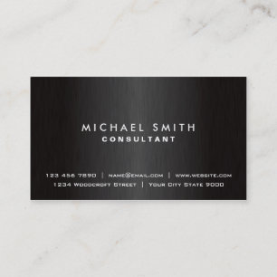 Professional Elegant Plain Black Modern Metal Business Card