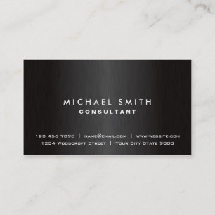 Professional Elegant Plain Black Modern Simple Business Card