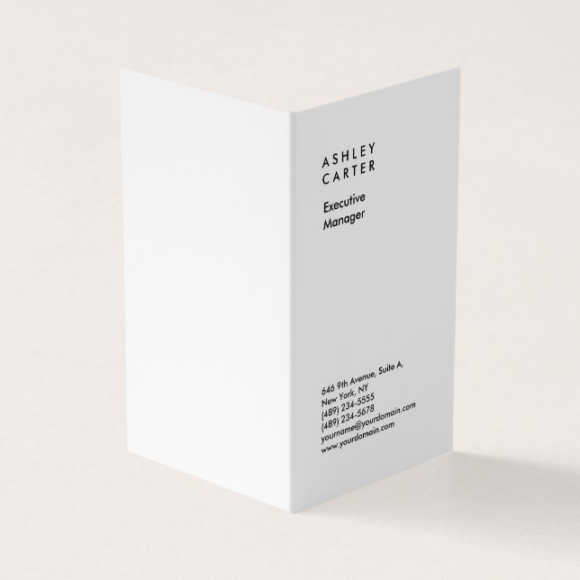 Professional elegant plain minimalist business card (Outside)