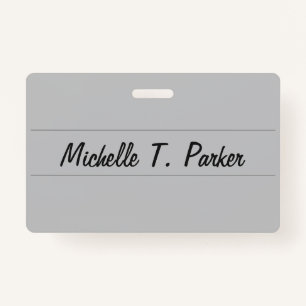 Professional elegant plain minimalist calligraphy ID badge