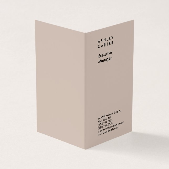 Professional elegant plain minimalist modern business card (Outside)