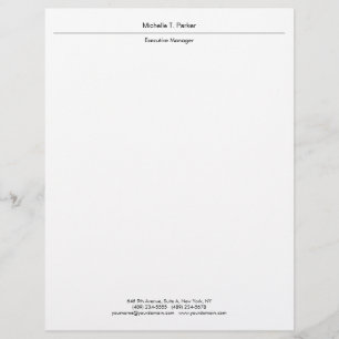 Professional elegant plain minimalist modern custom letterhead