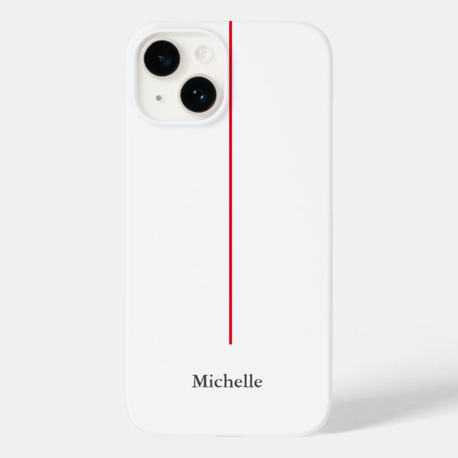 Professional Elegant Plain Minimalist Red White Case-Mate iPhone Case (Back)
