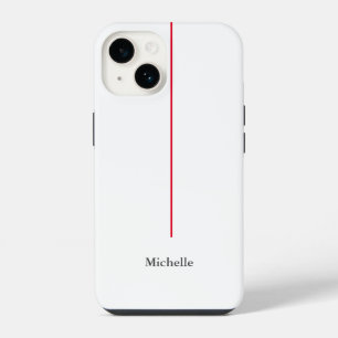 Professional Elegant Plain Minimalist Red White iPhone 14 Case
