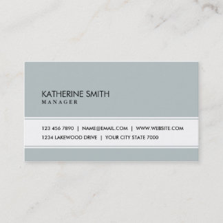 Professional Elegant Plain Simple Green Grey Business Card