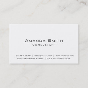 Professional Elegant Plain White Makeup Artist Business Card
