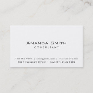 Professional Elegant Plain White Makeup Artist Business Card