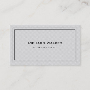 Professional Elegant Plain White Square Boarder Business Card