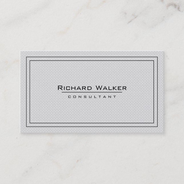 Professional Elegant Plain White Square Boarder Business Card (Front)