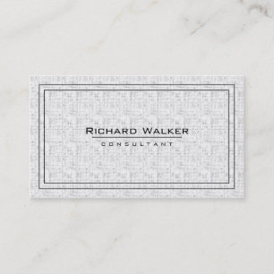 Professional Elegant Plain White Square Boarder Business Card