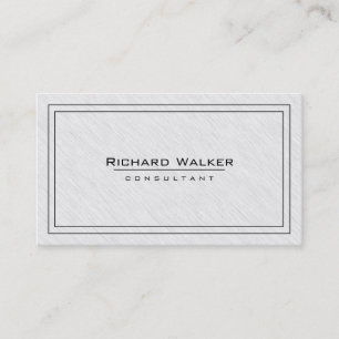 Professional Elegant Plain White Square Boarder Business Card