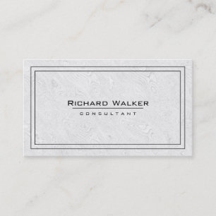 Professional Elegant Plain White wood Boarder Business Card