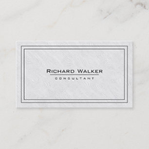 Professional Elegant Plain White wood Boarder Business Card