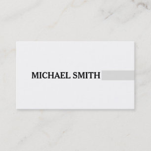 Professional Elegant Platinum Modern Plain White Business Card