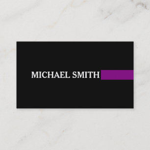 Professional Elegant Purple Modern Plain Black Business Card