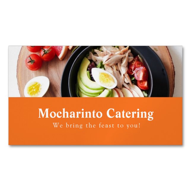 Professional Elegant restaurant Catering and chef  Magnetic Business Card (Front)