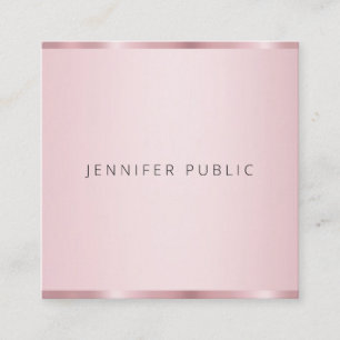 Professional Elegant Rose Gold Colour Template Square Business Card