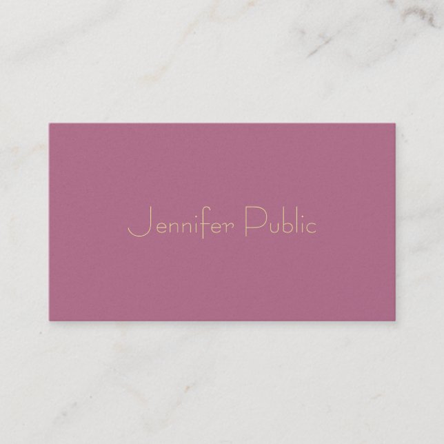 Professional Elegant Rose Pearl Finish Luxury Business Card (Front)