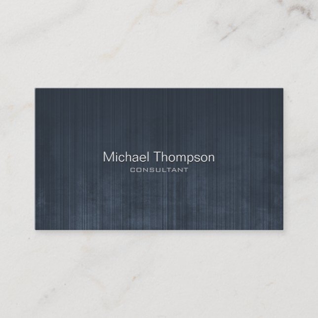 Professional Elegant Rustic Metal Striped Ombre Business Card (Front)
