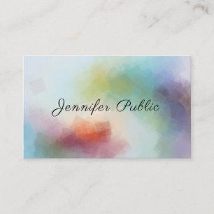 Professional Elegant Script Modern Abstract Art Business Card
