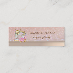 Professional Elegant Sewing Machine Cat Glittery Mini Business Card