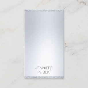 Professional Elegant Silver Glitter Modern Simple Business Card