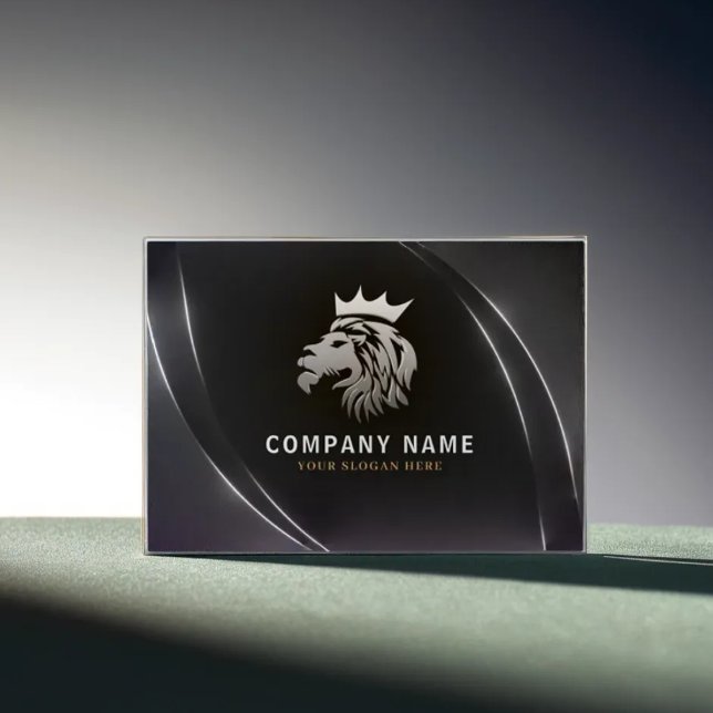  Professional Elegant Silver Lion Logo  Calling Card (Creator Uploaded)