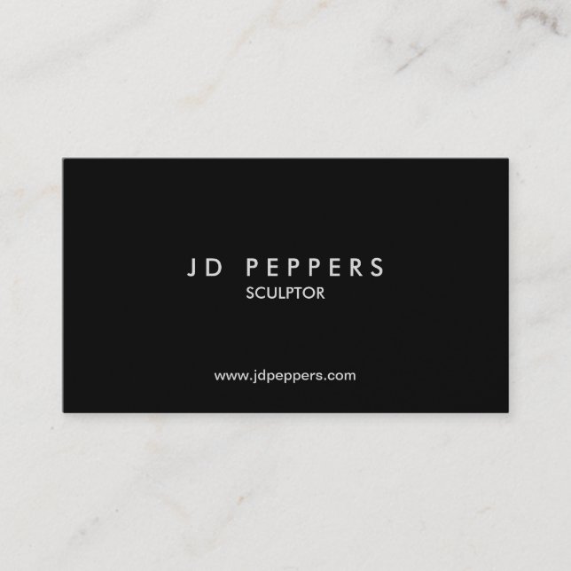 Professional Elegant ~ Silver Metallic Font Business Card (Front)