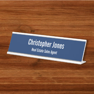 Professional Elegant Silver Office Executive Title Desk Name Plate