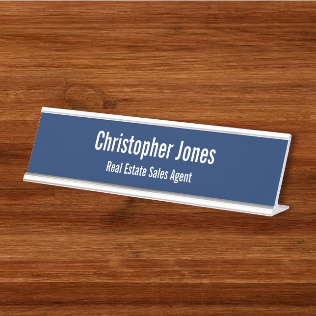 Professional Elegant Silver Office Executive Title Desk Name Plate (Professional Elegant Silver Office Executive Title Desk Name Plate)