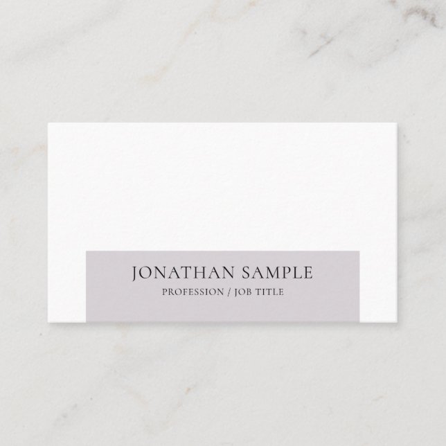 Professional Elegant Simple Design Modern Plain Business Card (Front)