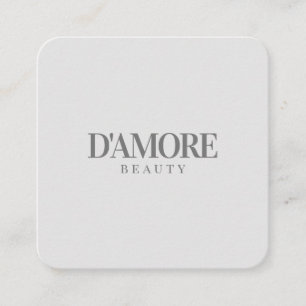 Professional Elegant Simple Minimal Grey and White Square Business Card