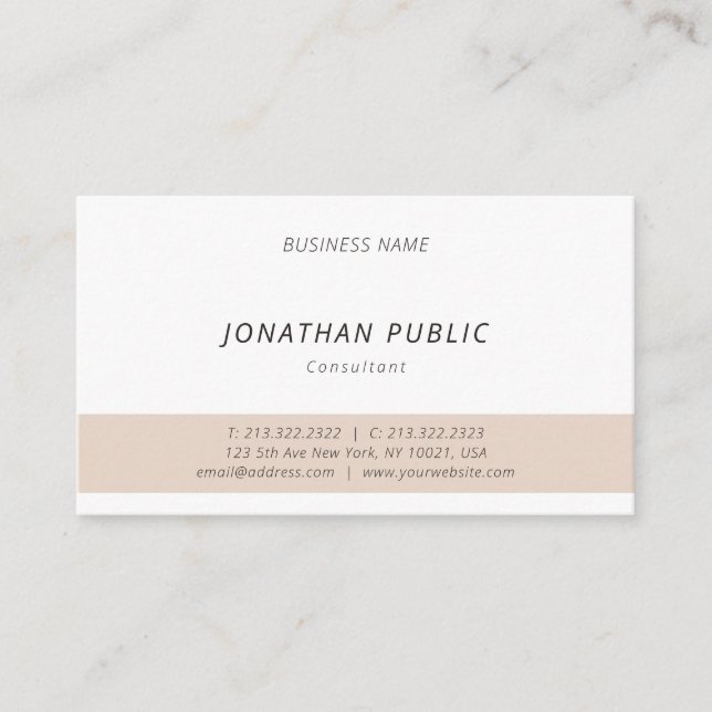Professional Elegant Simple Modern Monogram Business Card (Front)
