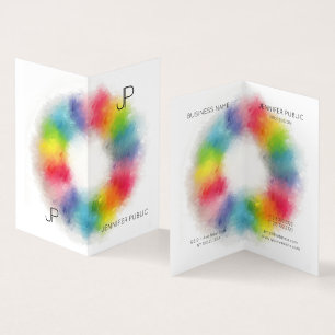 Professional Elegant Simple Modern Monogram Folded Business Card