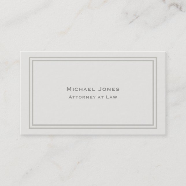 Professional Elegant Simple Plain Attorney Cream 2 Business Card (Front)