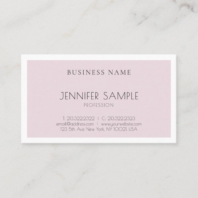 Professional Elegant Simple Purple Design Plain Business Card (Front)