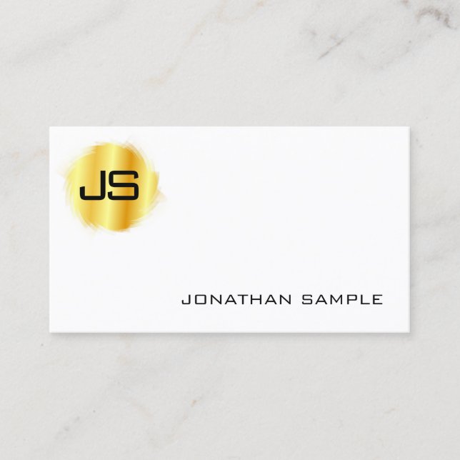 Professional Elegant Simple Template Gold Modern Business Card (Front)