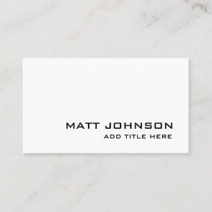 Professional Elegant Simple White Business Card
