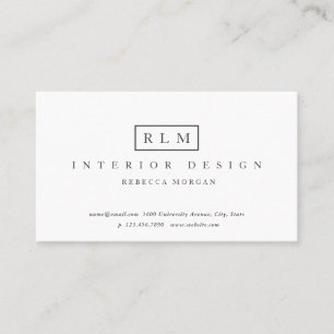 Professional Elegant Simple White Business Card