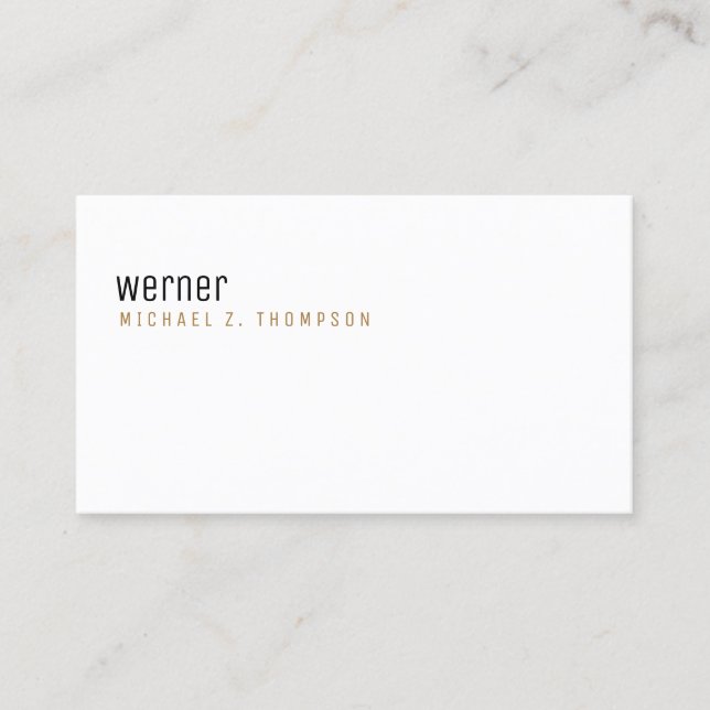 professional elegant simple white plain business card (Front)