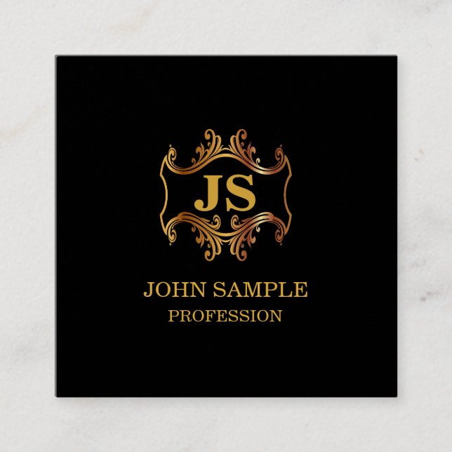 Professional Elegant Sophisticated Luxury Square Square Business Card (Front)